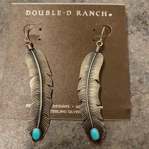 Double D Ranch Earrings Sterling Silver Turquoise Wild Feather Org $255
